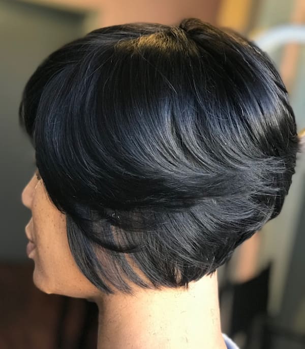 Short Jaw-Length Bob with Swoopy Layers