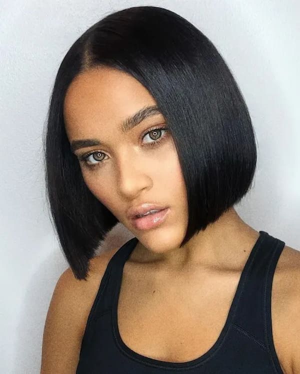 Sleek Bob with Middle Part