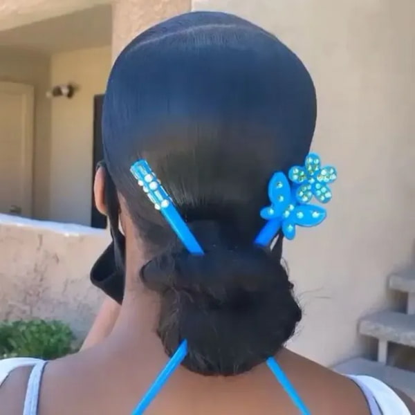 Sleek Bun with Hair Chopsticks