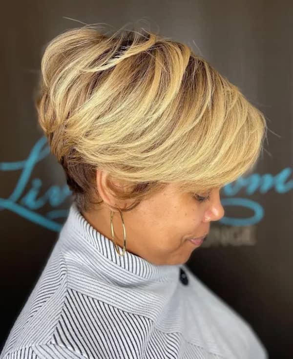 Voluminous Long Pixie with Layers and Highlights