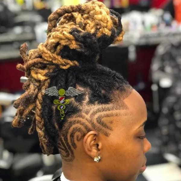 Locs with Fade Cut