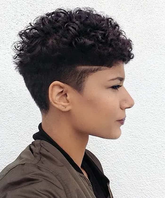 Black Curls with Undercut