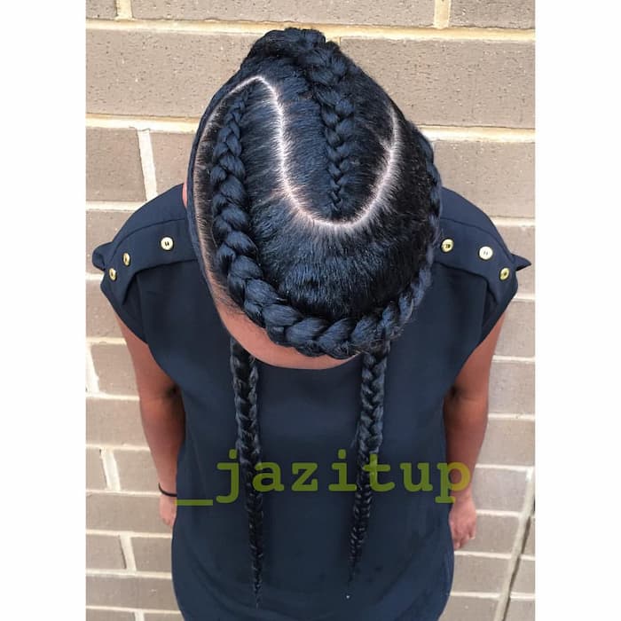 Curved Feed-In Goddess Braids