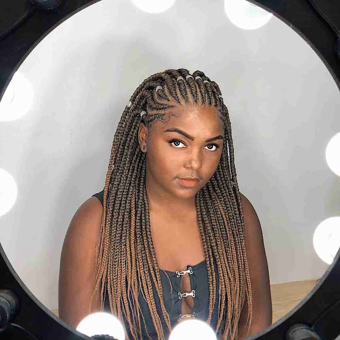 Fulani Brown Braids with Lighter Ends