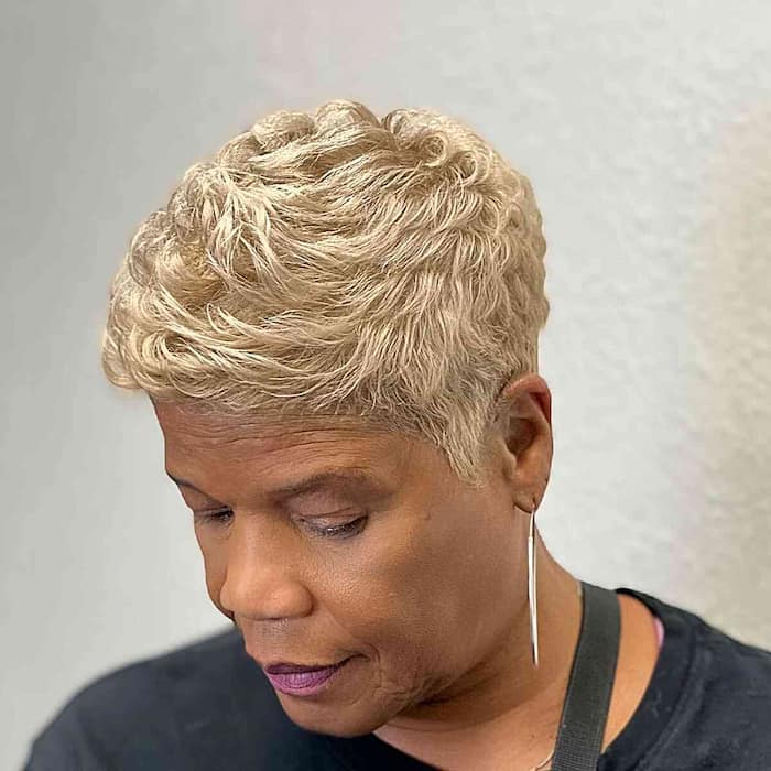 Gorgeous Blonde Pixie Cut for Older Women