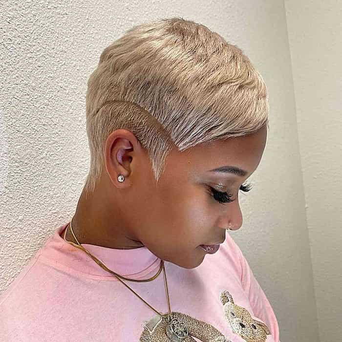 Short Gold Pixie with a Surgical Line