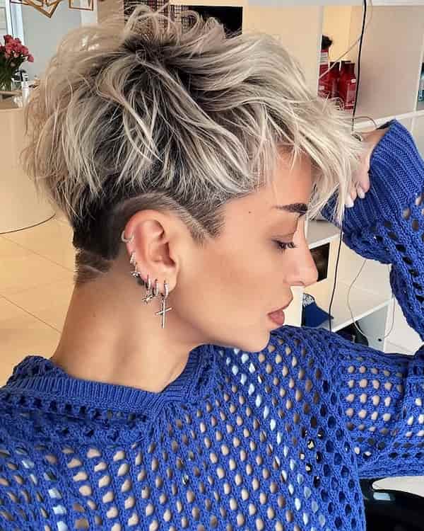 Messy Pixie with Long Bangs