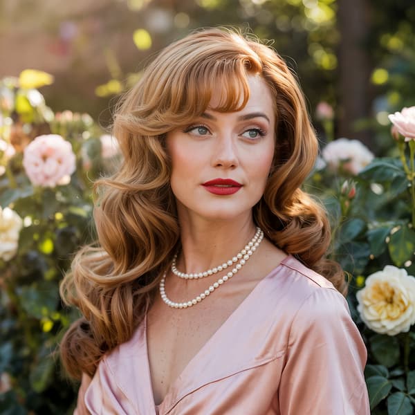 Brown Dreamy Wavy Haircut with Bangs