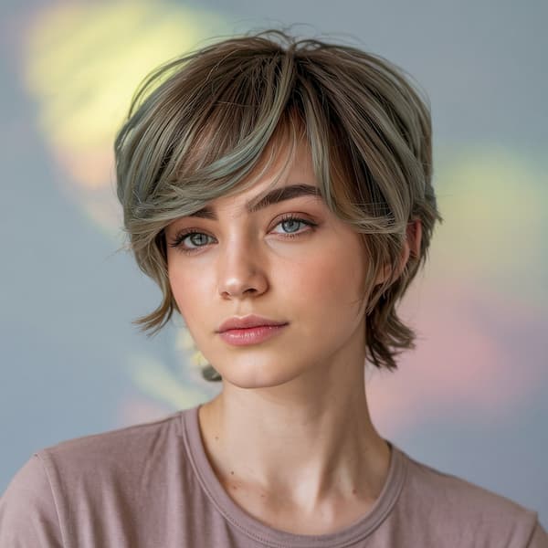 Gray Pixie Bob with Bangs