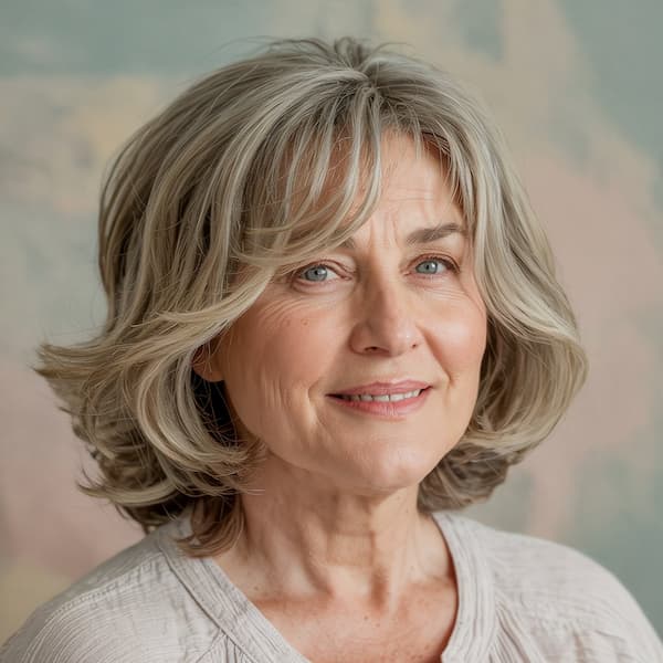 Layered Bob with Bangs for Women over 50