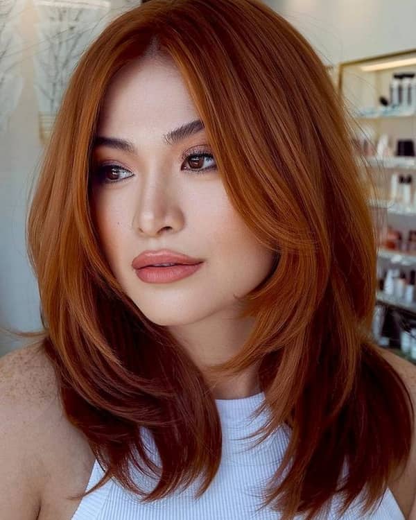 Medium Length Haircut with Face Framing Layers