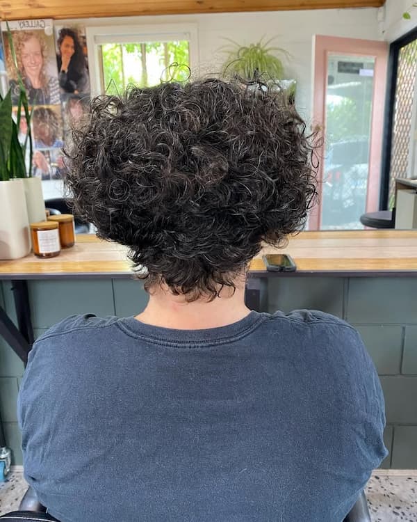 Curly Wedge Cut