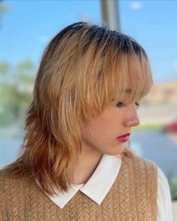 Layered Shag with Curtain Bangs