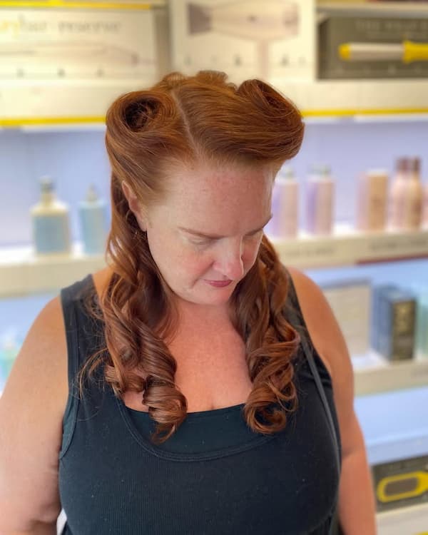 Vintage Victory Rolls with Long Back