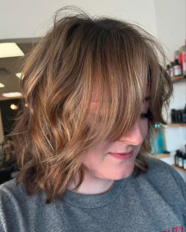 Messy Lob with Natural Texture