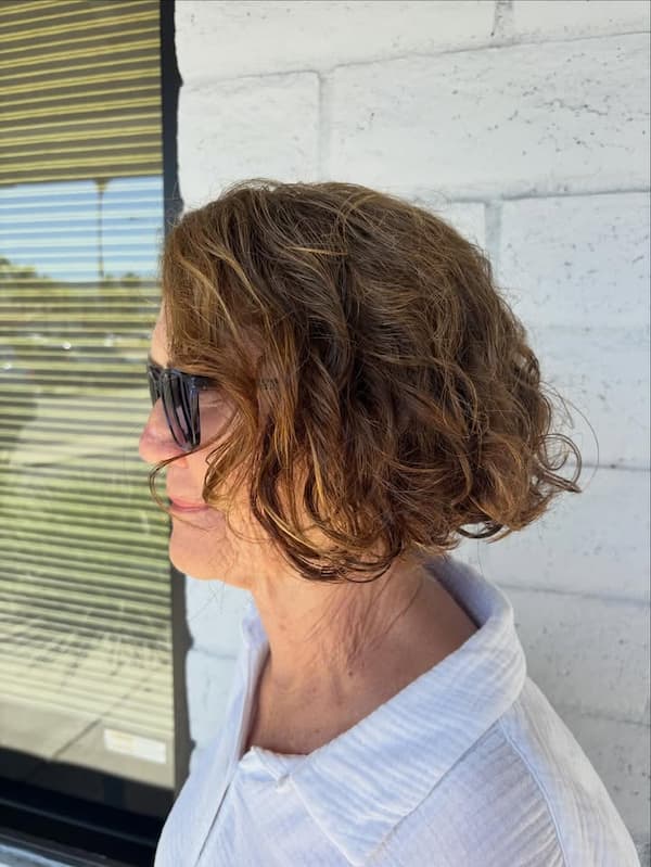 Chin-Length Curly Bob