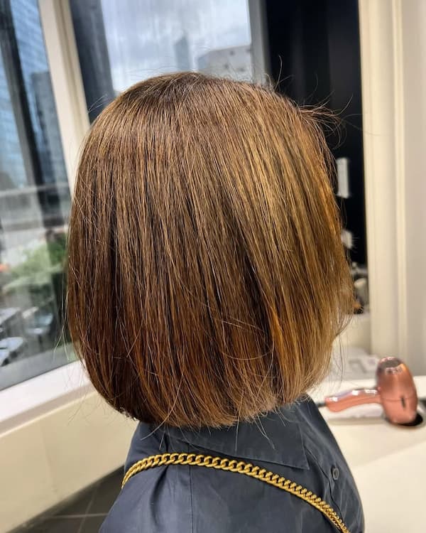 Straight Long Bob with Rounded End