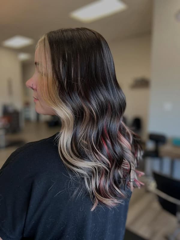 Long Bob with Peekaboo Highlights