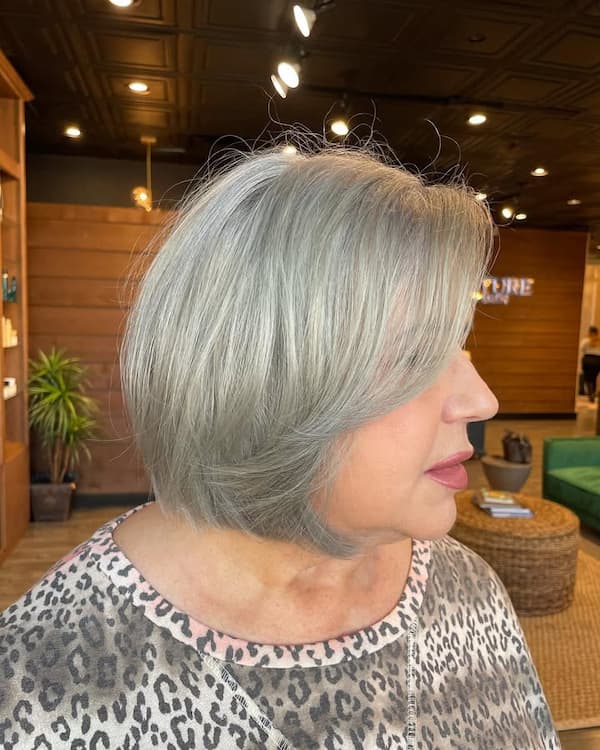 Layered Cut with Natural Gray
