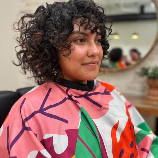 Curly Bob with Face Framing Layers