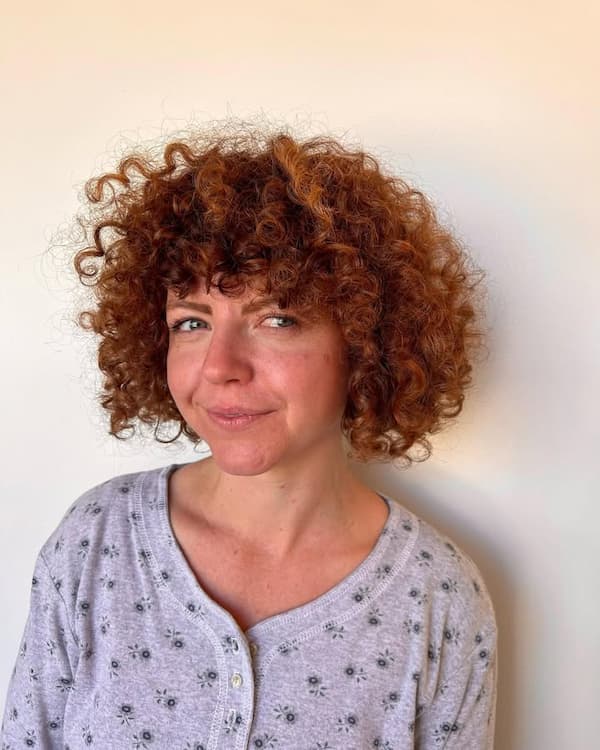 Curly Bob with Bangs