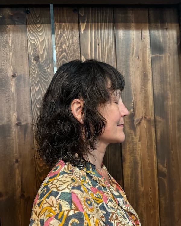 Textured Lob with Bangs