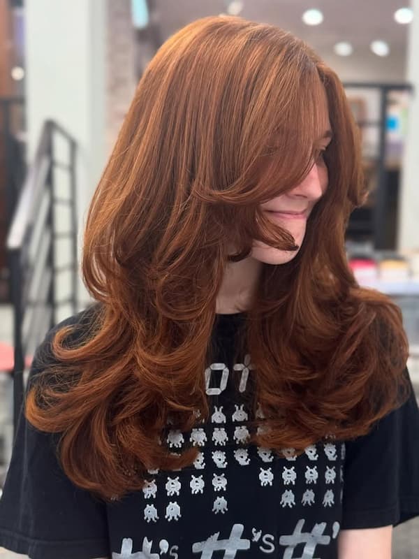 Layered Shag with Curtain Bangs