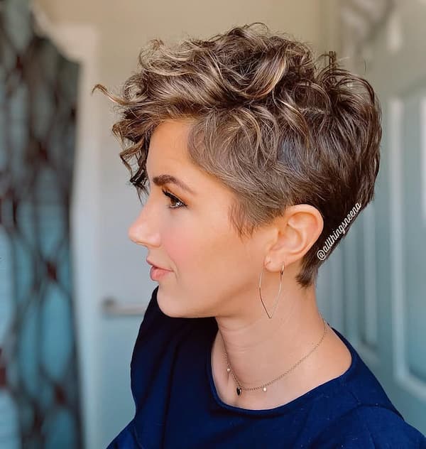 Curly Asymmetrical Pixie