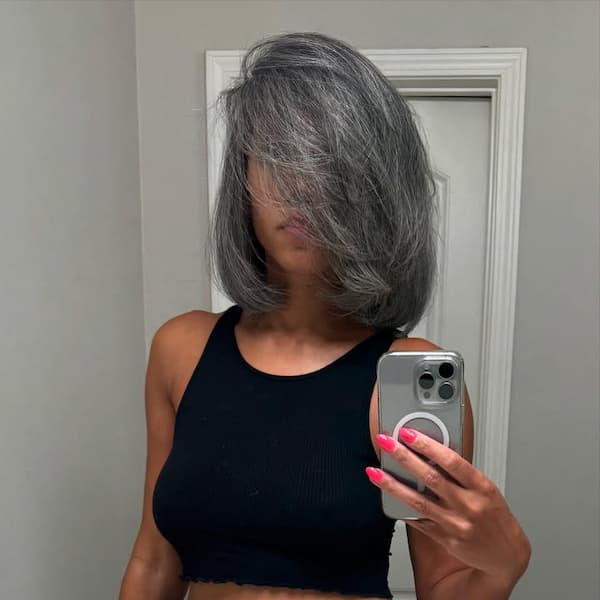 Side-Swept Hairstyles For Gray Hair