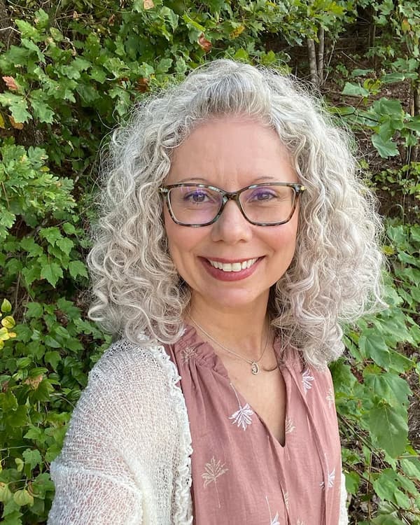 Curly Gray Shoulder Cut