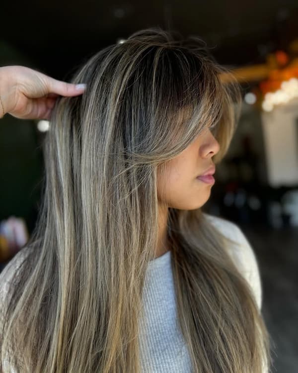 Swoopy Gray Bangs