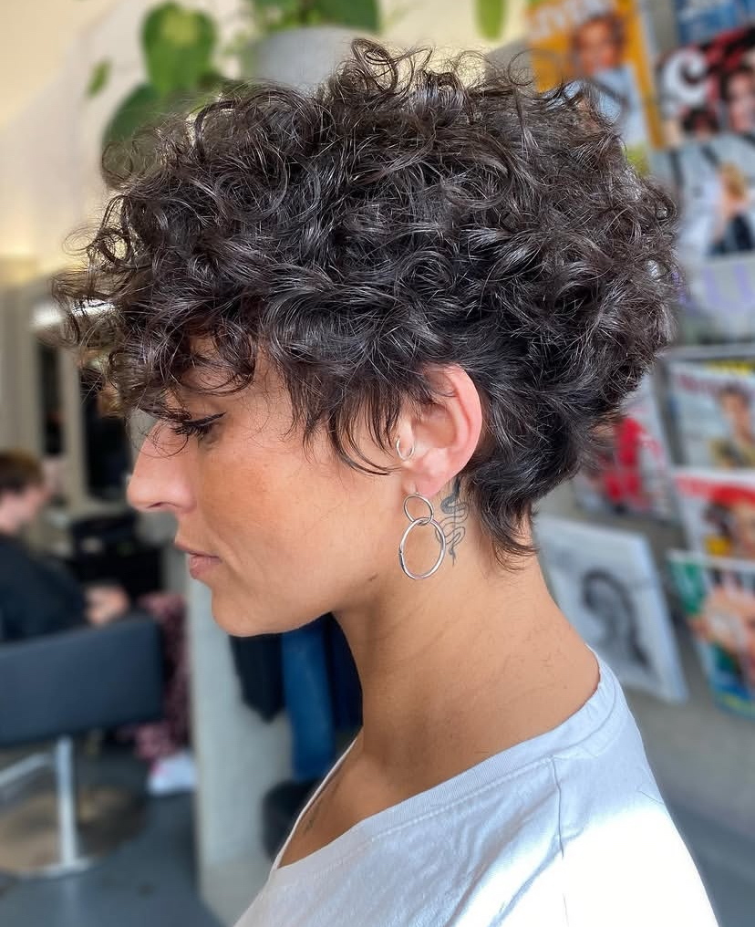 Tapered Curly Pixie