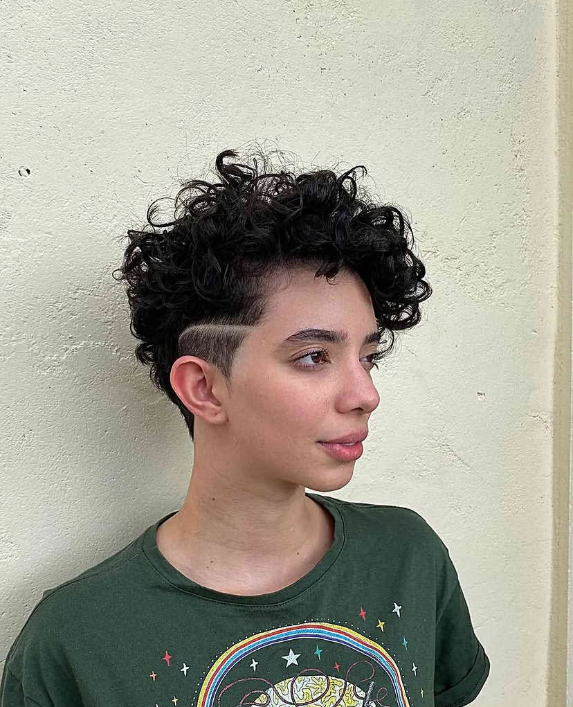 Curly Undercut Pixie