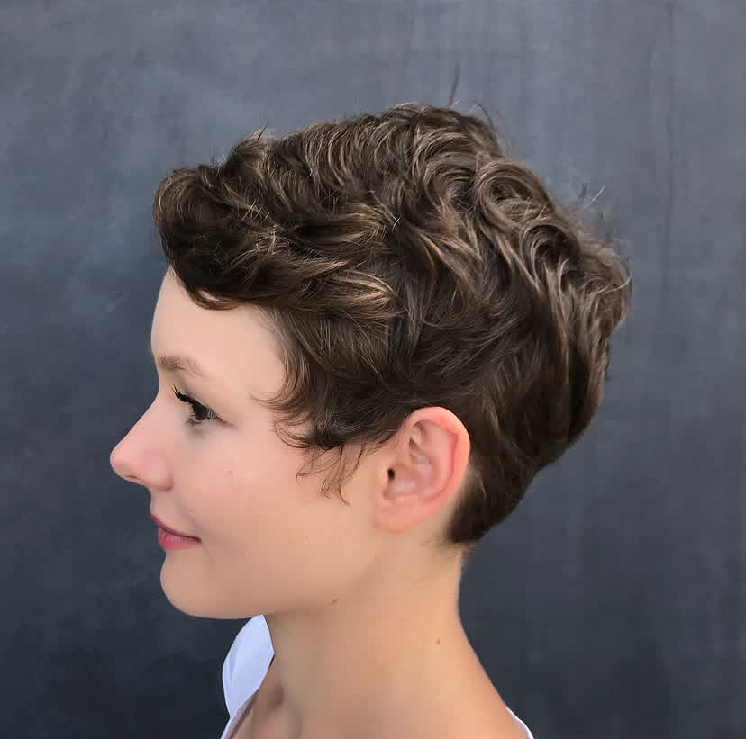 Side-Swept Curly Pixie