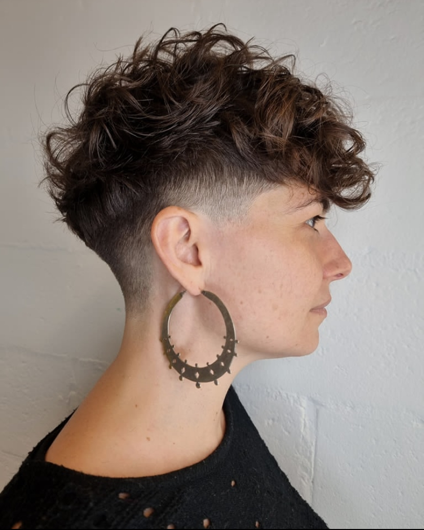 Pixie Bowl Cut with Curls.