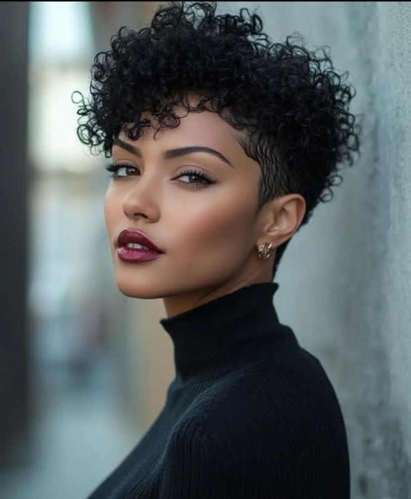 Curly Pixie with a Wedge