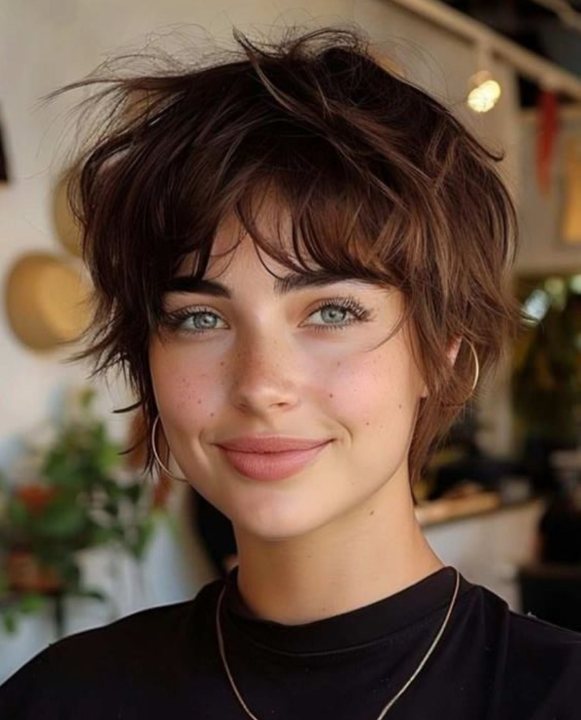 Choppy Pixie with Long Bangs