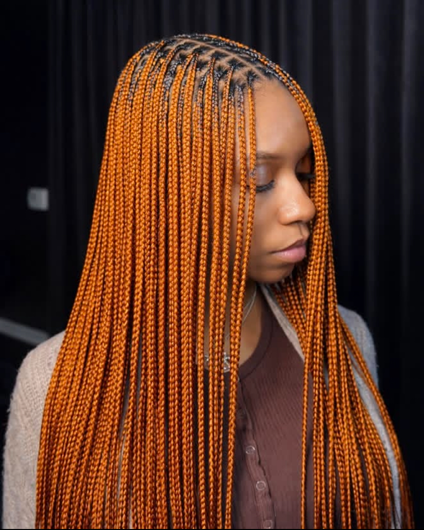 Copper Knotless Braids