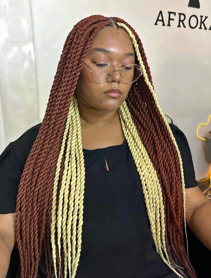 Two Tone Brown and Blonde Braids