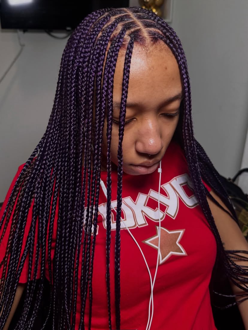 Deep Plum Box Braids