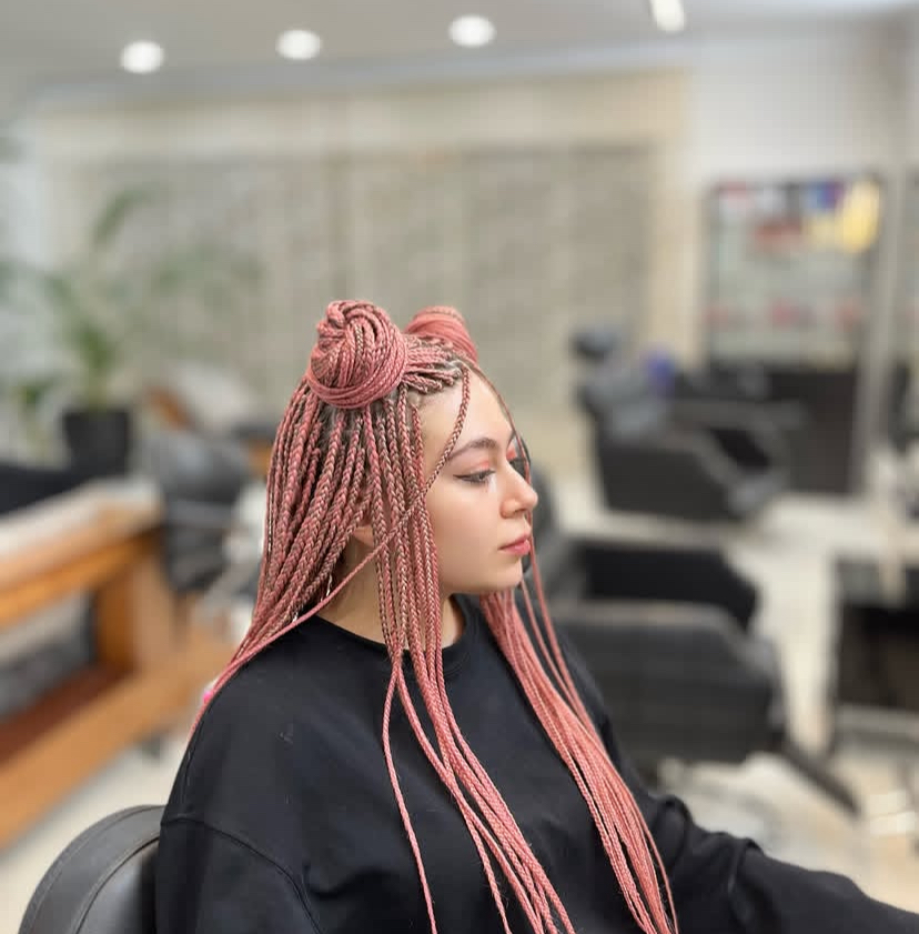Pastel Pink Box Braids