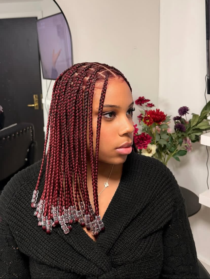 Box Braids with Beads