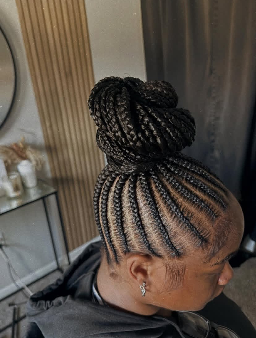 Cornrows Top Knot