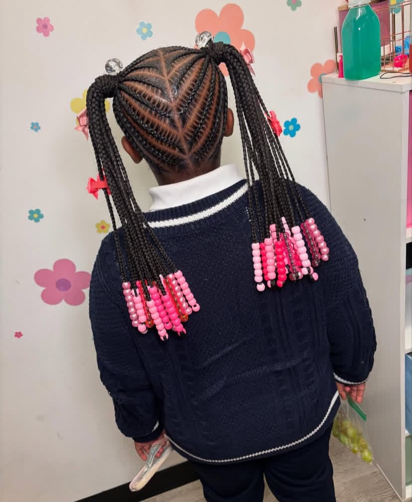 Two Cornrow Pigtails