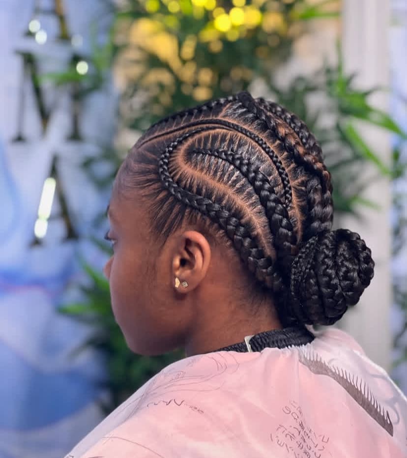 cornrow chignon