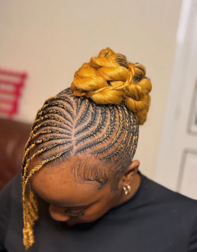 Twisted Cornrow Bun