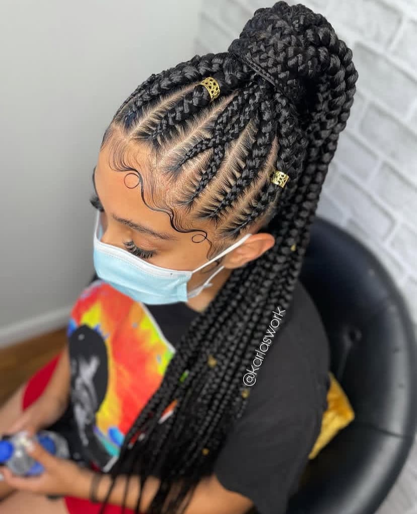 Cornrow Updo with Accessory