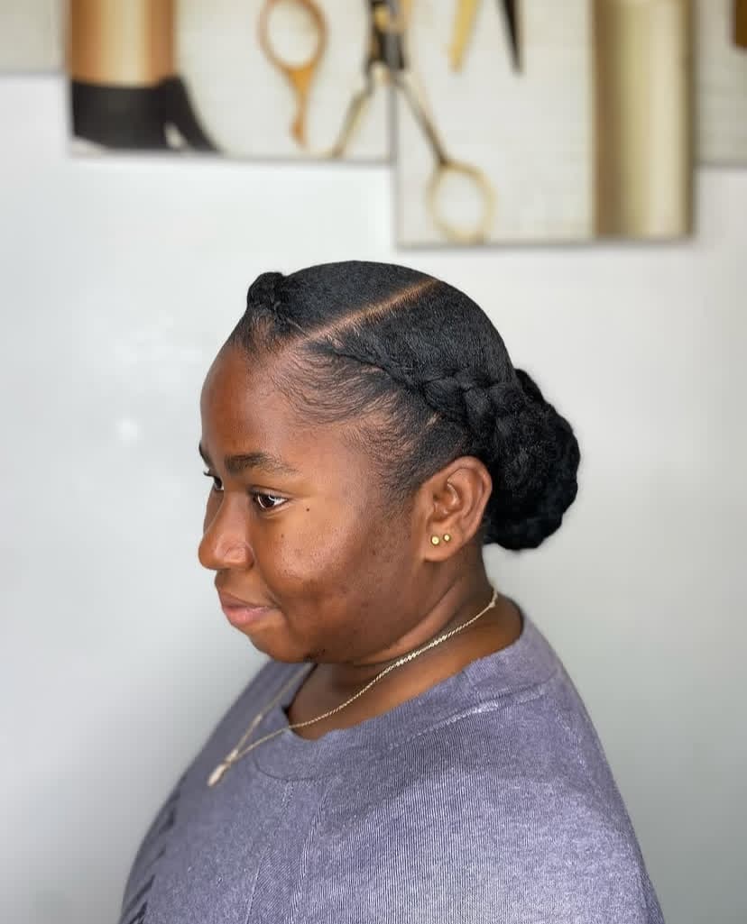 Elegant Cornrow Bun with Wrap