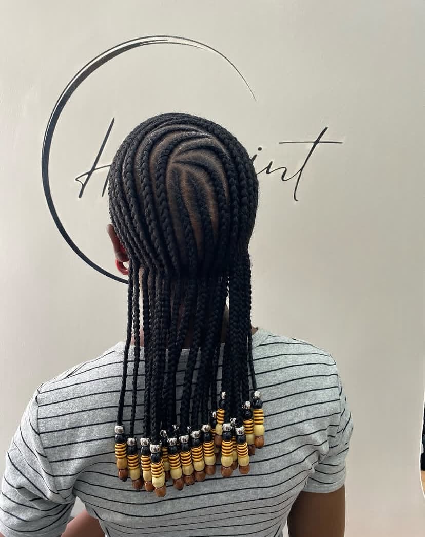 Cornrows with Wooden Beads