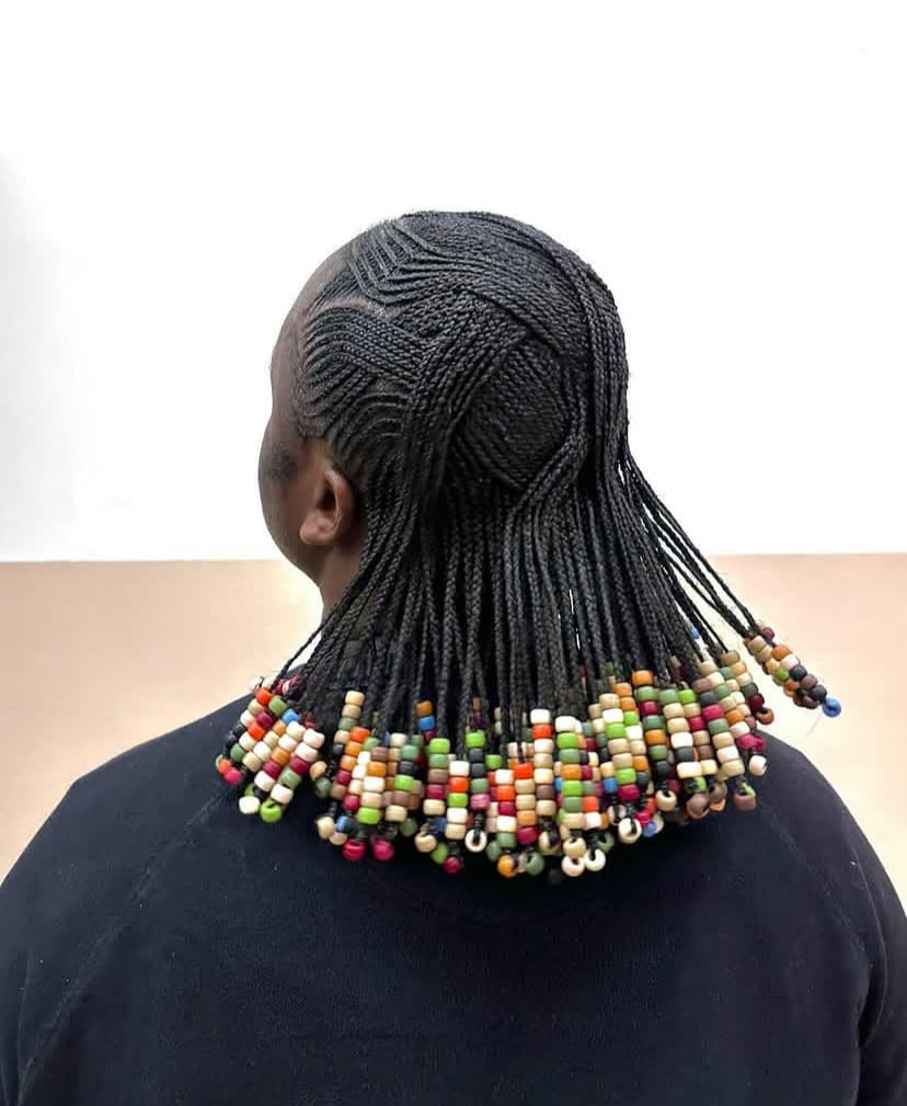 Cornrows with Colorful beads